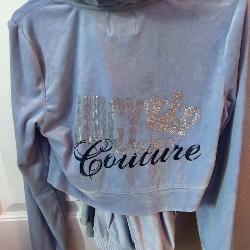 Women's Blue Velour Juicy Couture Tracksuit - Picture 2 of 2